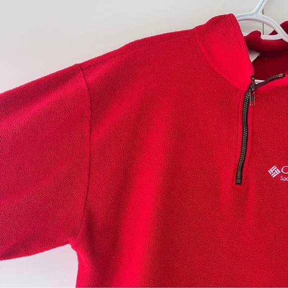 Vintage Columbia Red Quarter Zip Fleece Sweater - Picture 4 of 9